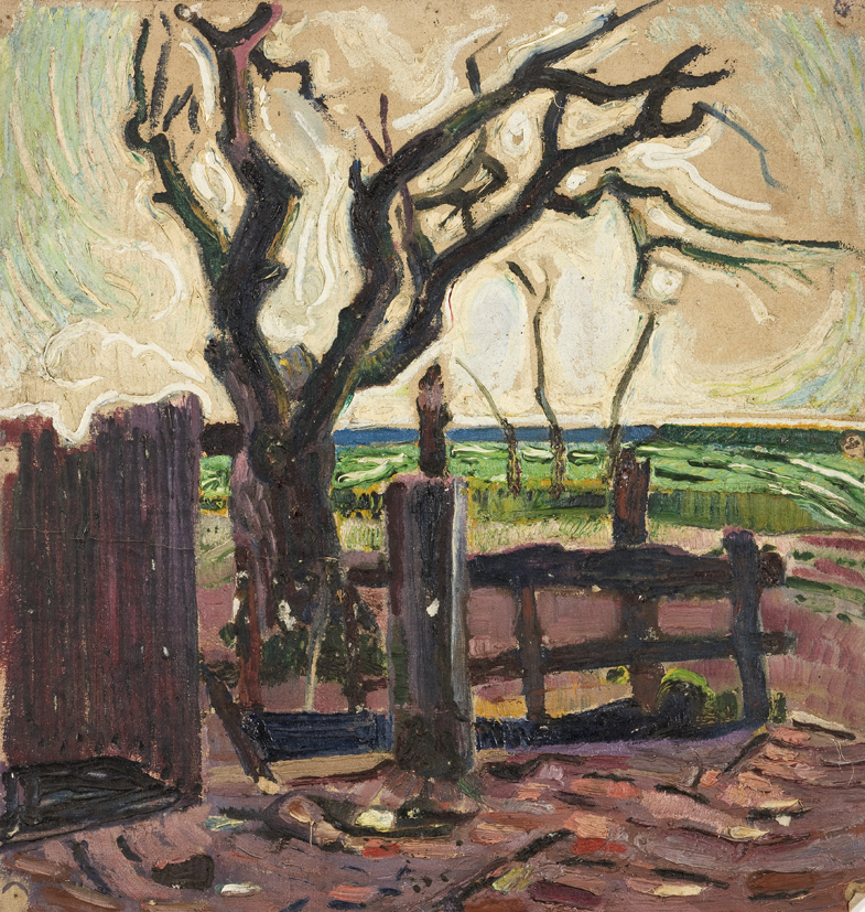 Deel van een erf, in landschap