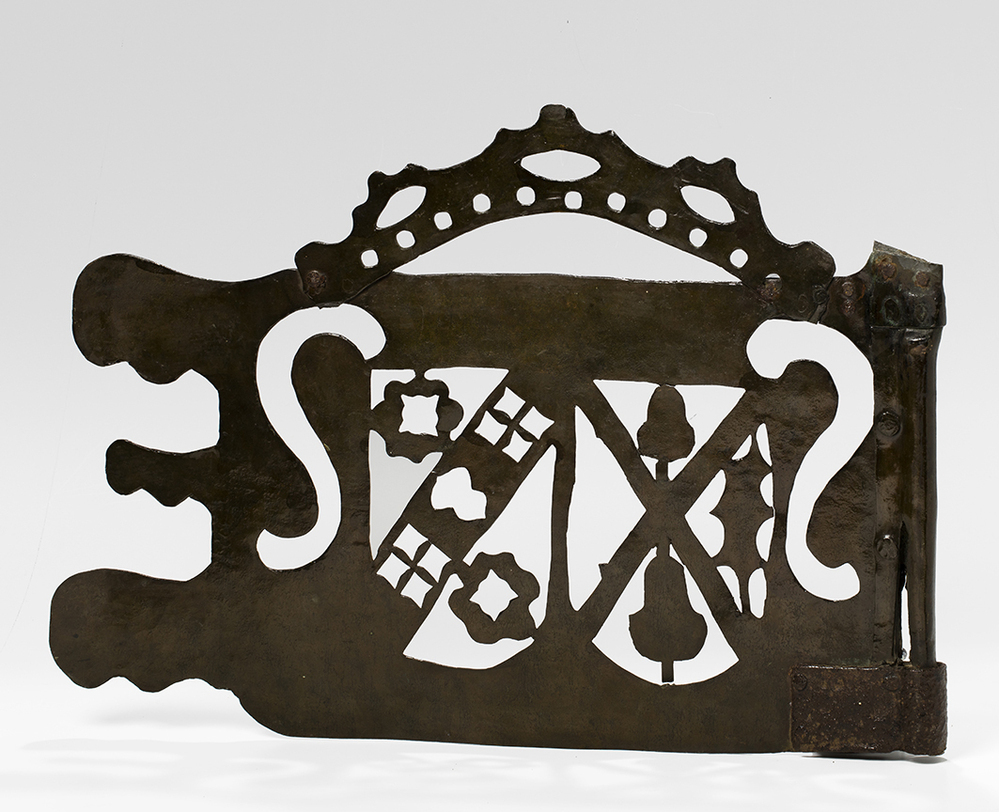 Koperen windvaan met koppelwapen, Borg Lellens