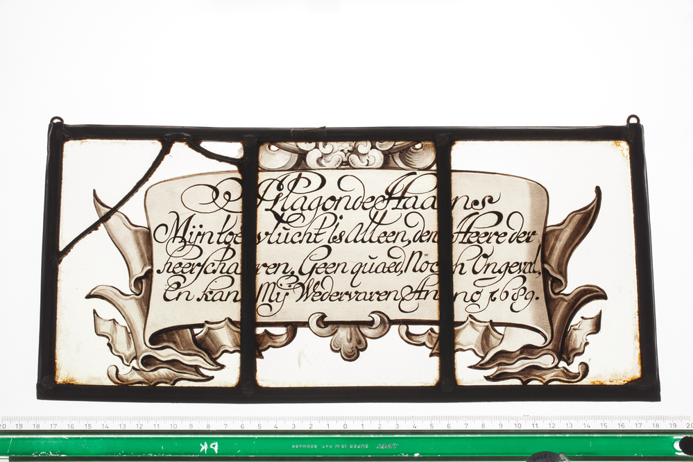 Drie in lood gevatte glasruiten