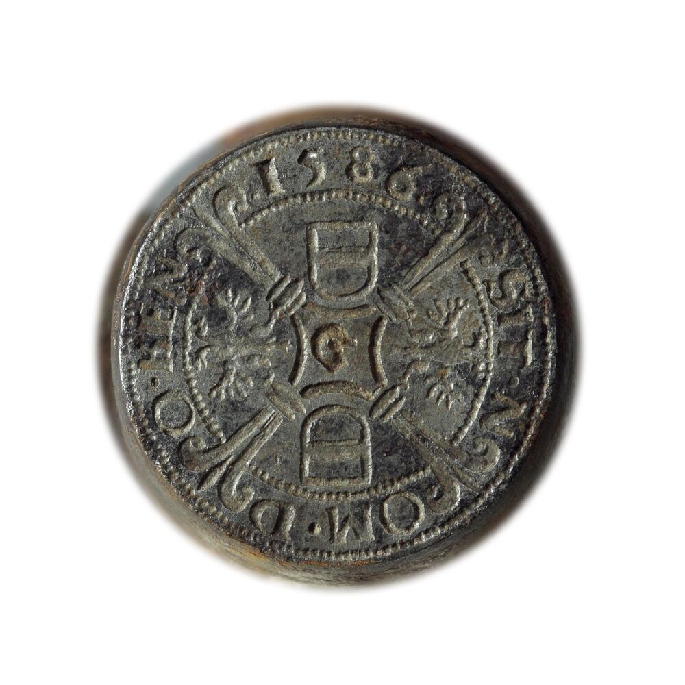 Muntstempel halve vlieger, Gemeente Groningen, 1586