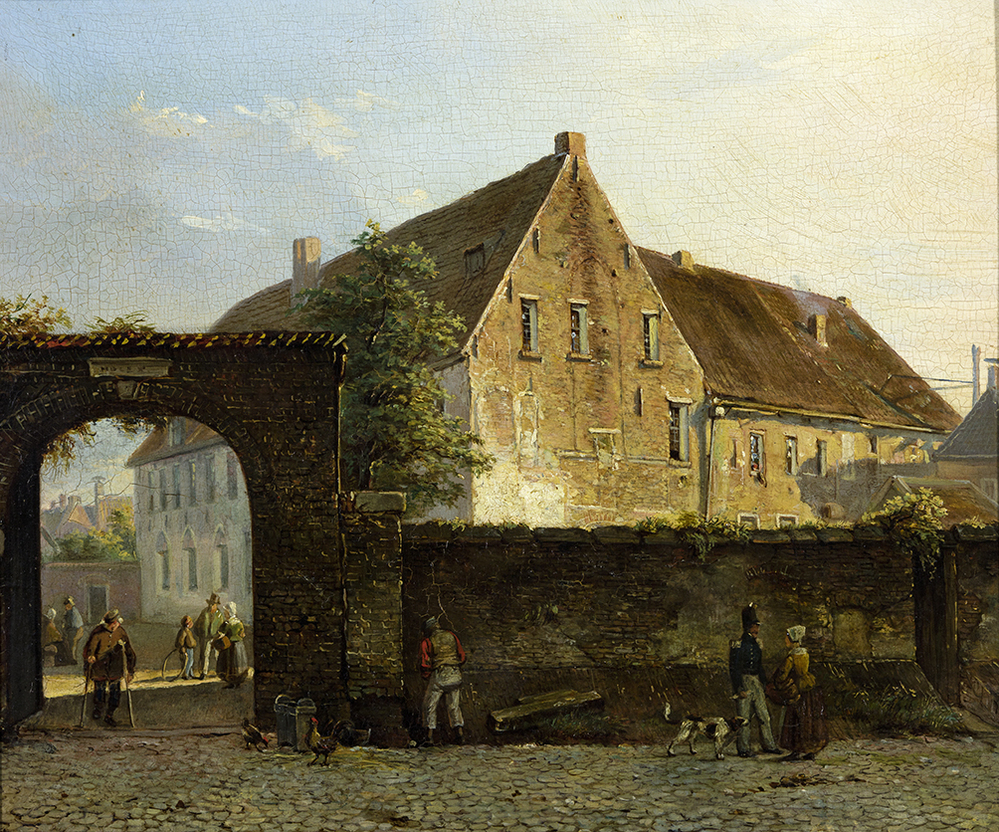 Het Groene Weeshuis te Groningen gezien vanuit de Hofstraat