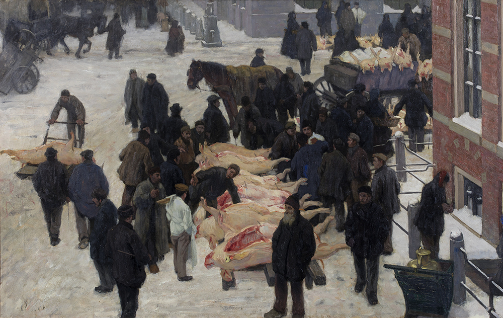 Varkensmarkt op de Grote Markt, Groningen