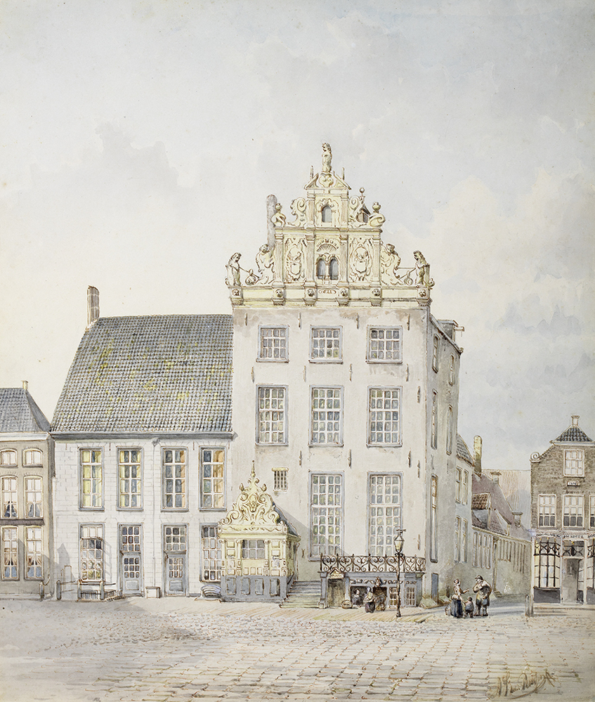 Bontehuis, Vismarkt zuidzijde hoek Pelsterstraat oostzijde