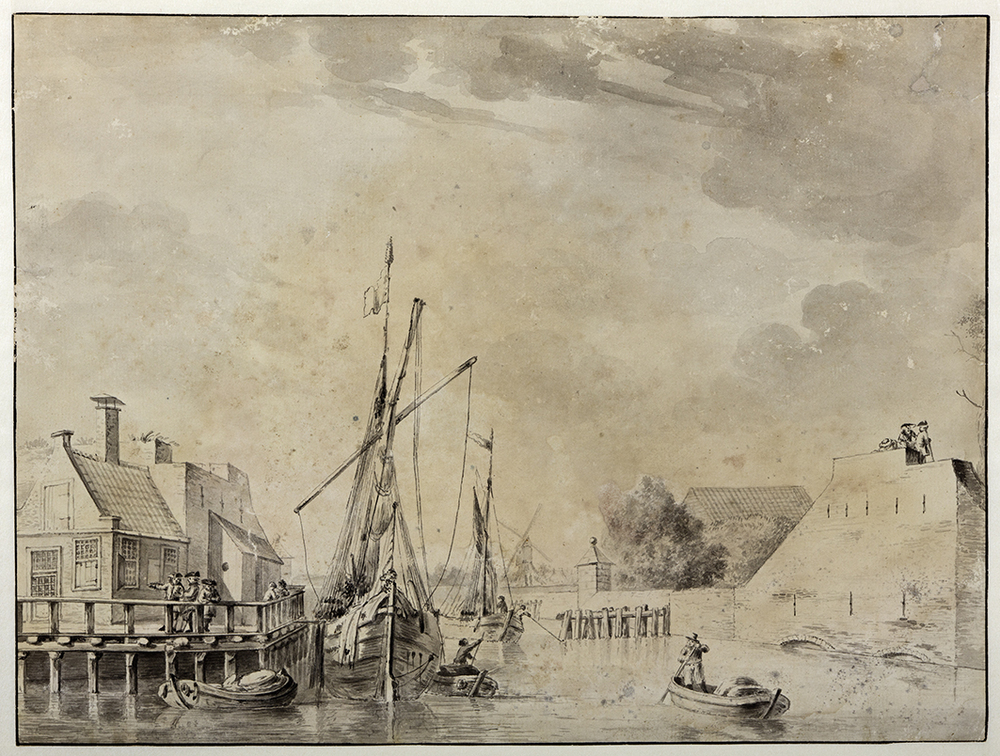 Reitdiep ter hoogte van de stadswal gezien vanaf de zijde van de Noorderhaven