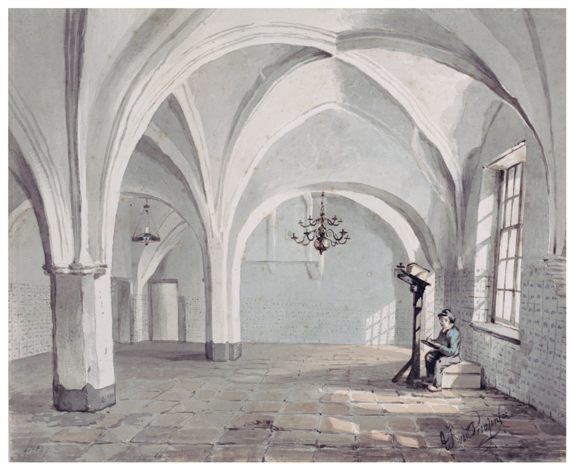 Groene Weeshuis (voormalig Jacobijner klooster), Oude Ebbingestraat oostzijde; interieur, gewelfd vertrek