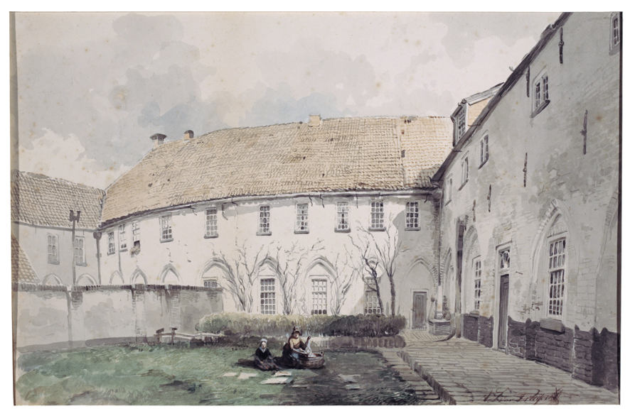 Groene Weeshuis (voormalig Jacobijner klooster), Oude Ebbingestraat oostzijde; binnenplaats