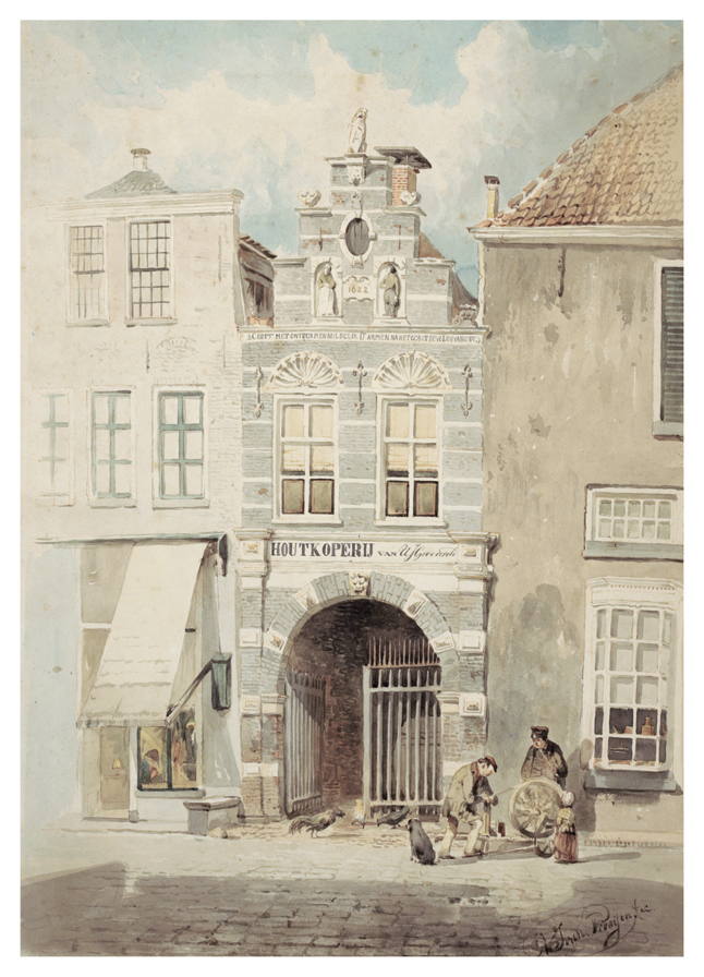 Toegangspoort tot het Groene Weeshuis (voormalig Jacobijner klooster), Oude Ebbingestraat oostzijde