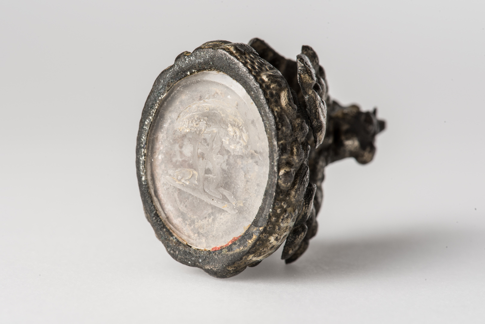 Zilveren zegel (signet) met wapen van Burkens