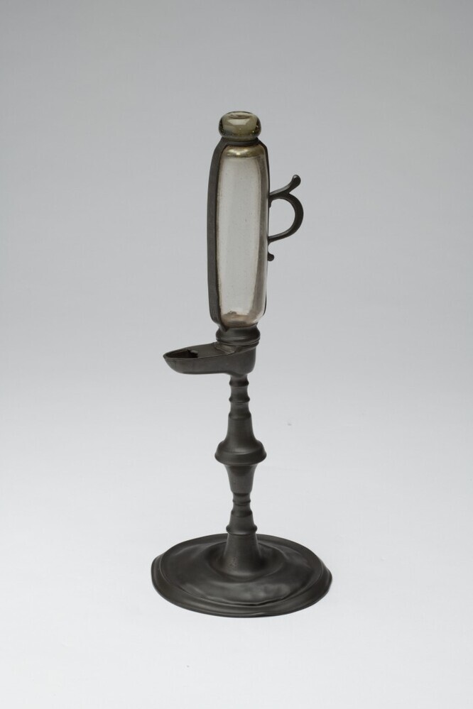 Tinnen nachtlamp met cijferaanduiding