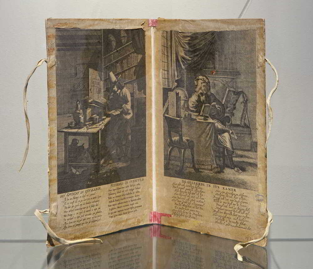 Een student in syn kamer