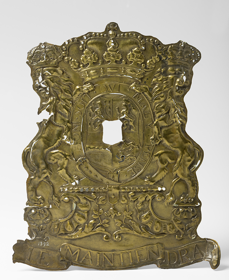 Koperen plaat met wapen