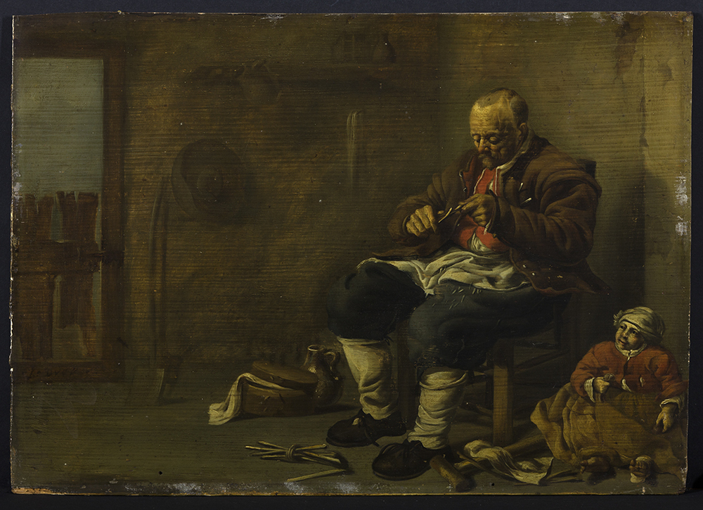 Houtsnijder met kind