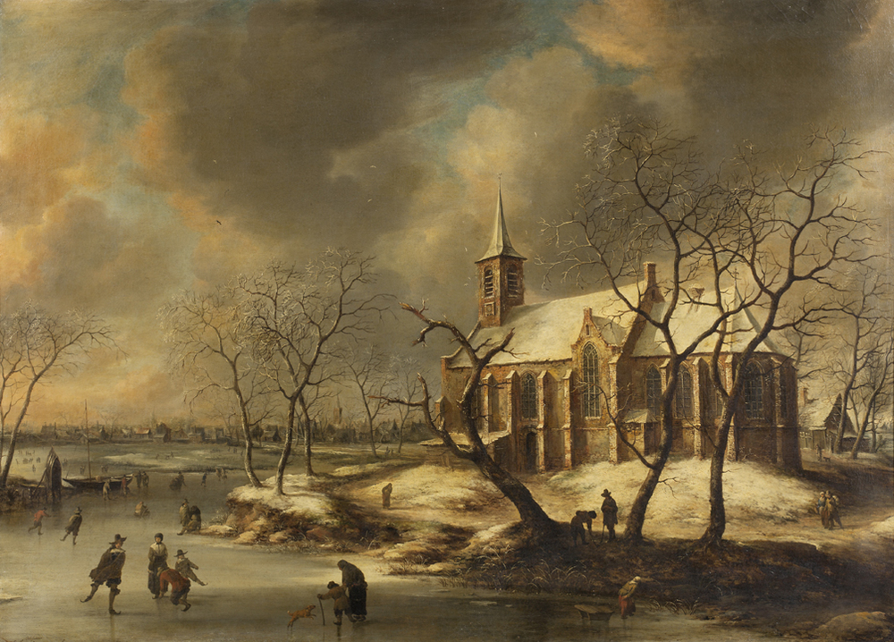 Kerk te Kudelstaart in de winter