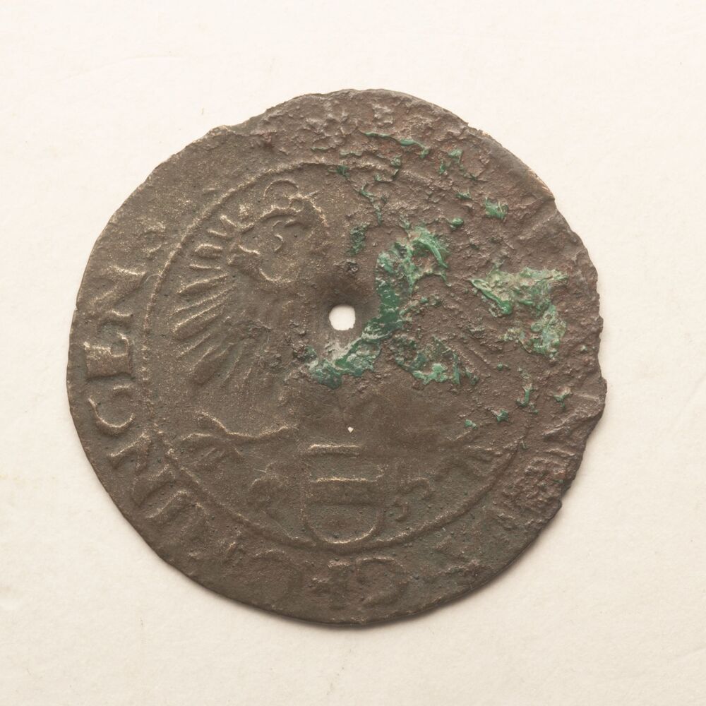 Halve vlieger of halve stuiver of butken van drie plak 1587, stad Groningen