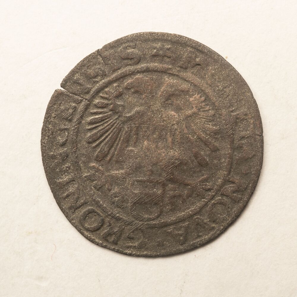 Halve vlieger of halve stuiver of butken van drie plak 1588, stad Groningen