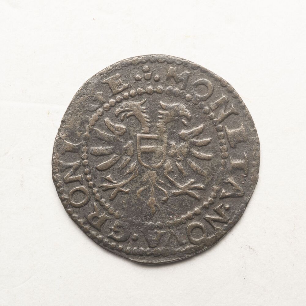 Dubbele plak (=¼ Brabantse stuiver), oord of magerman 1612, stad Groningen