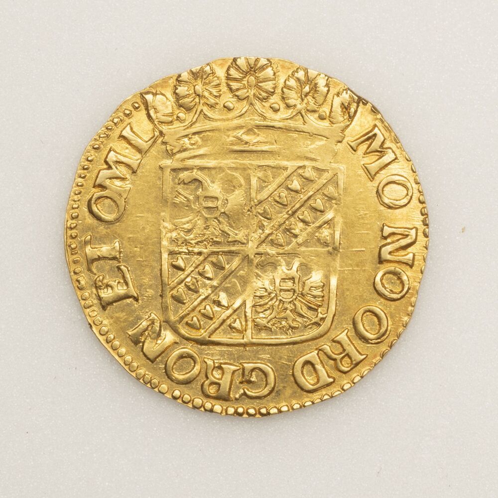 Proefstempel Rijder- of Statenschelling (6 stuivers) 1673, Groningen (Stad en Lande)