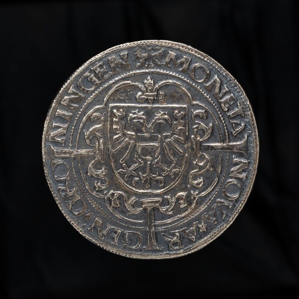 Proefstempel Flabbe of Dubbele Jager (=4 Stuiver) 1580, stad Groningen