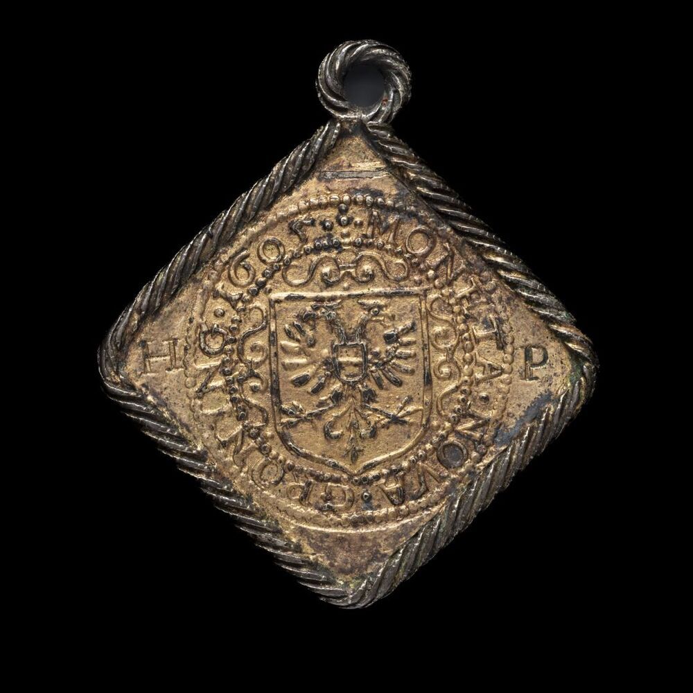 Proefstempel van een Jager (=2 stuivers) 1605, stad Groningen