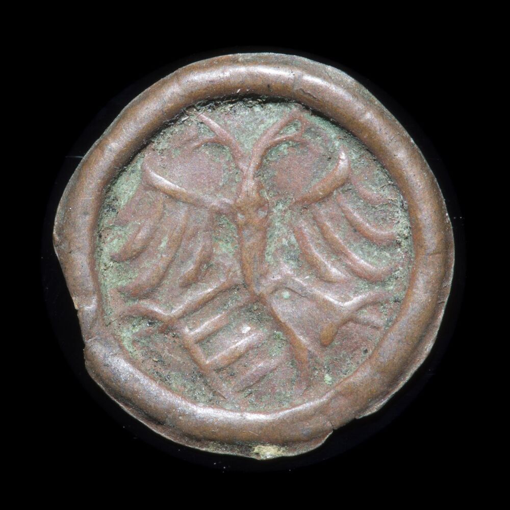 Halve bracteaat, penning of heller 1500-1520, stad Groningen