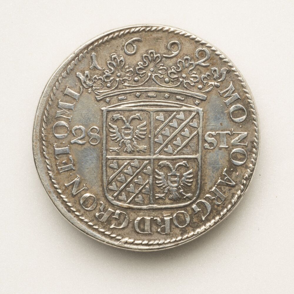 Viervoudige proefstempel van Achtenetwintig Stuiver 1692, Groningen (Stad en Lande)