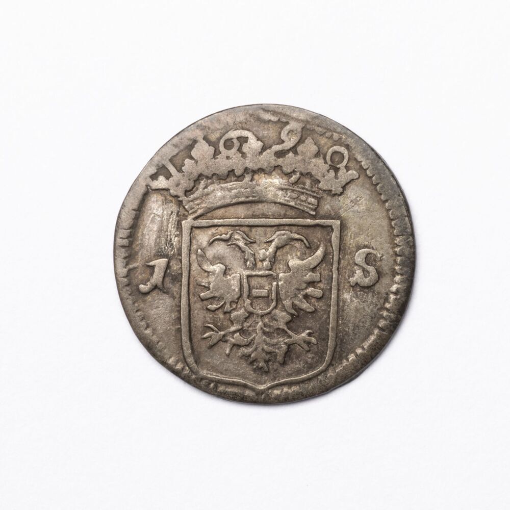 Wapenstuiver of Brabantse Stuiver van acht Plakken 1690, stad Groningen