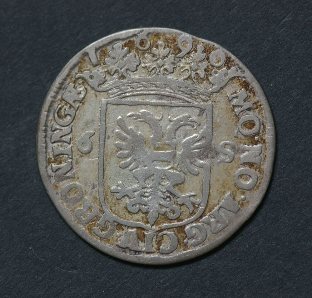 Ruiter- of rijderschelling van 6 stuivers 1690, stad Groningen
