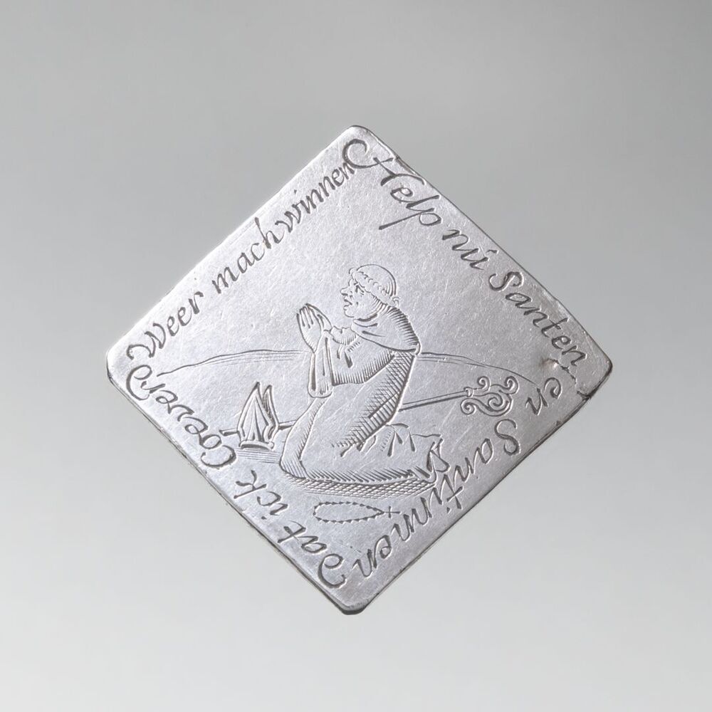 Noodmunt Rijksdaalder 1672 van 50 (vijftig) stuivers, gegraveerde achterzijde.