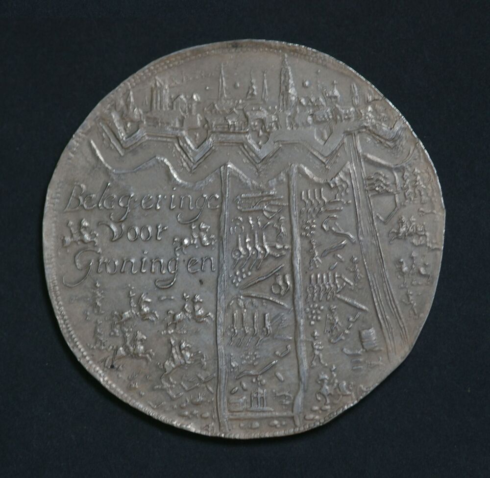 Herdenkingspenning Groningen verlost van het beleg en de verovering van Coevorden door de Groningers in 1672.