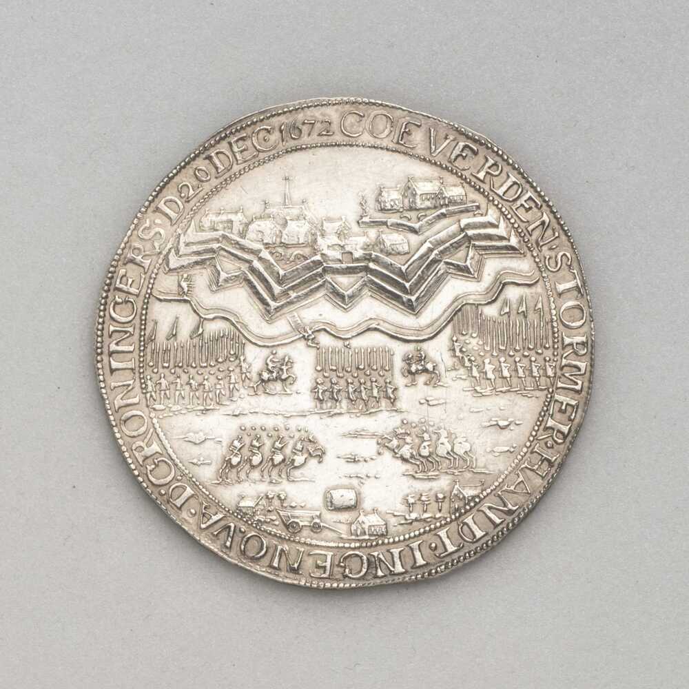 Herdenkingspenning Groningen verlost van het beleg en de verovering van Coevorden door de Groningers in 1672