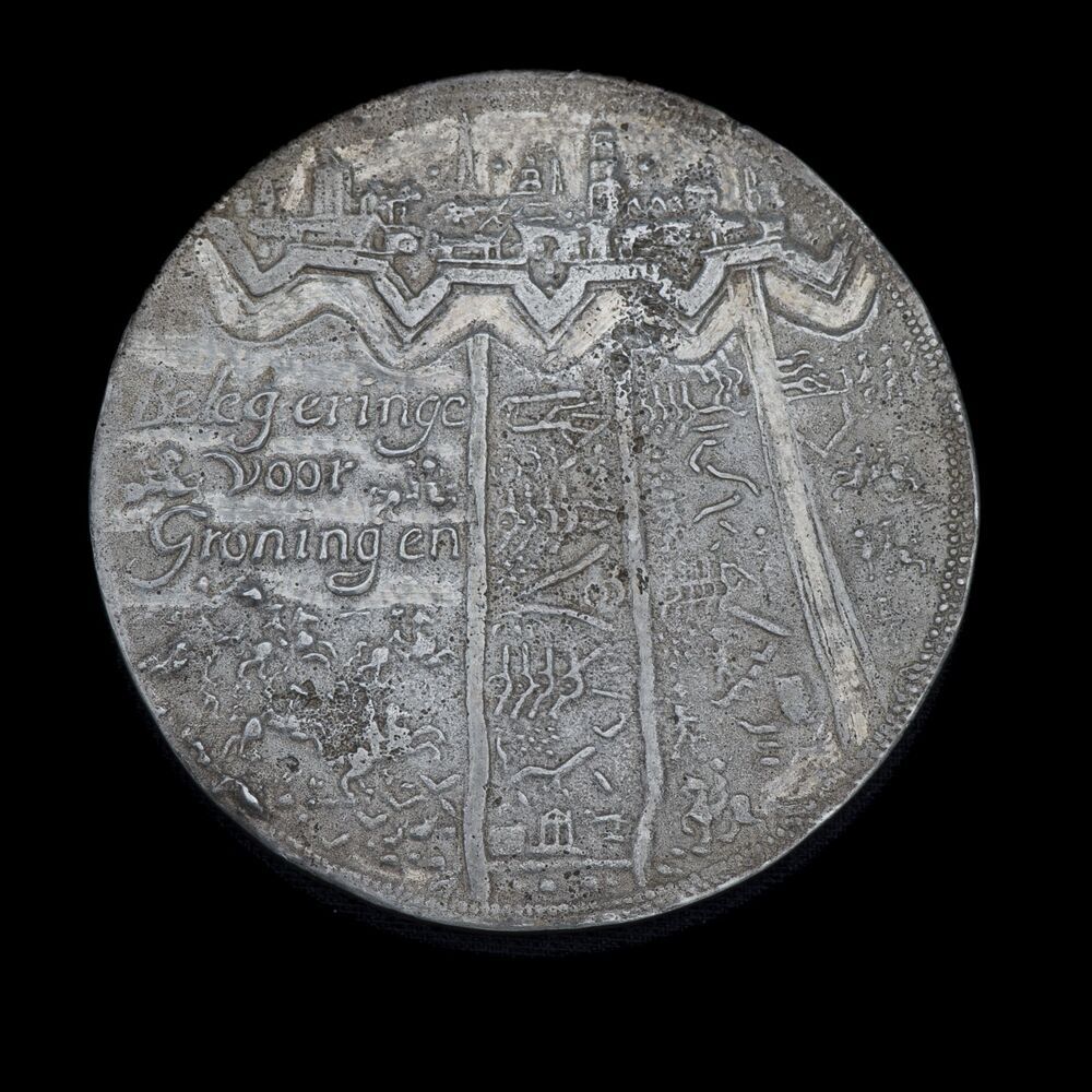 Herdenkingspenning Groningen verlost van het beleg en de verovering van Coevorden door de Groningers in 1672.