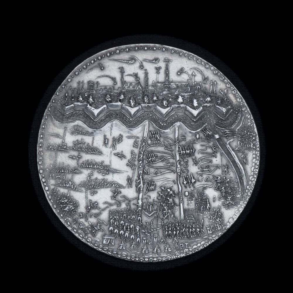 Zilveren herdenkingspenning Beleg Groningen en verovering Coevorden 1672