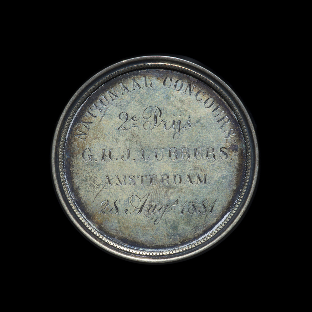 Penning tweede prjis Groninger Postduiven Vereeniging "Mercurius", 1881