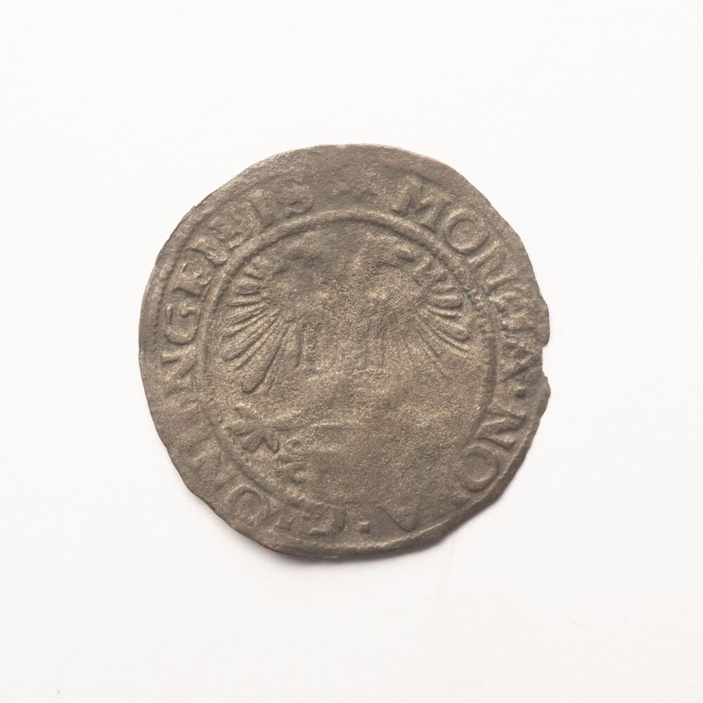 Halve vlieger of halve stuiver of butken van drie plak 1586, stad Groningen