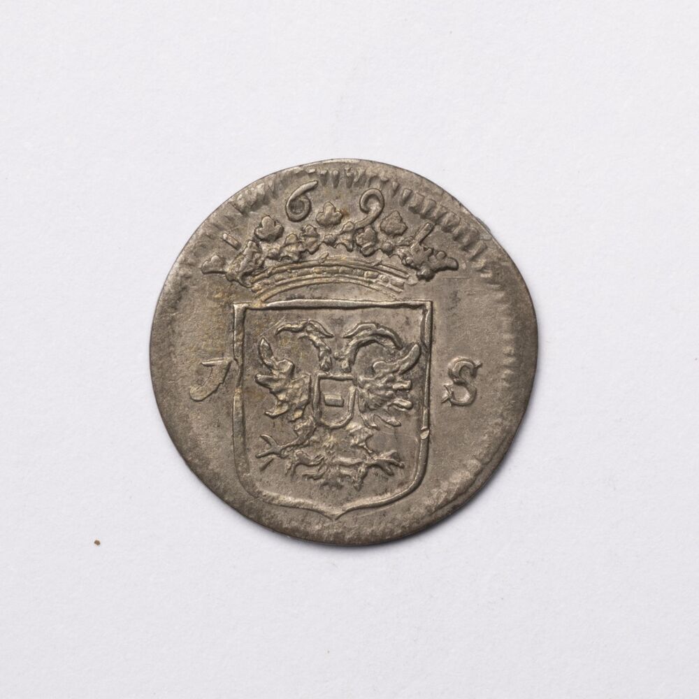 Wapenstuiver of Brabantse Stuiver van acht Plakken 1691, stad Groningen