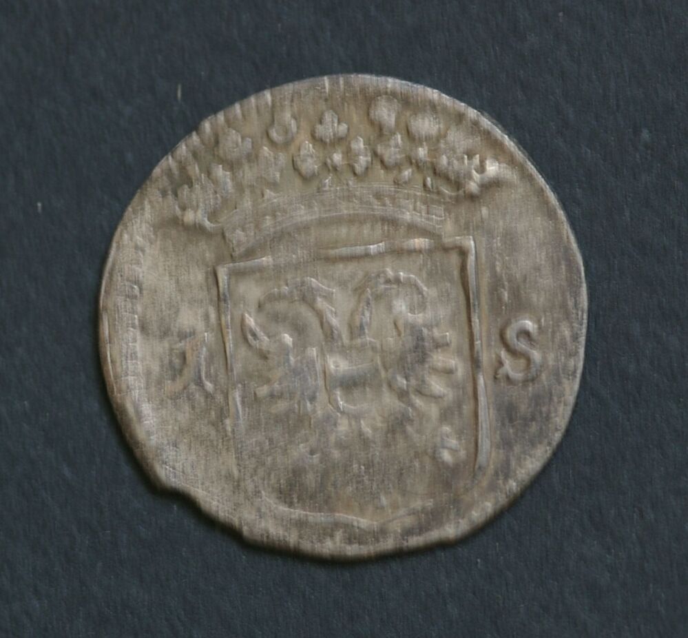 Wapenstuiver of Brabantse Stuiver van acht Plakken 1690, stad Groningen