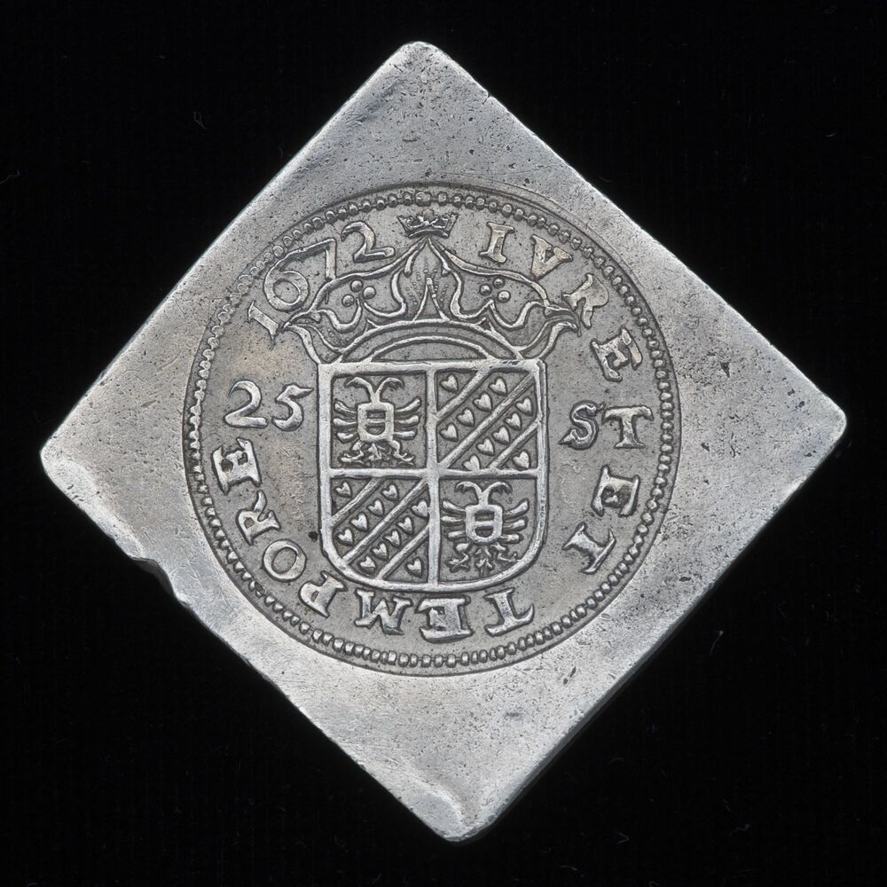 Stad en Lande, halve rijksdaalder 1672 van 25 (vijfentwintig) stuiver.