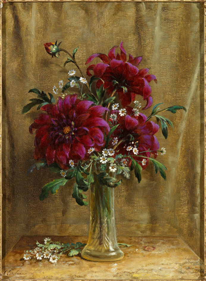 Bloemstilleven met dahlia's