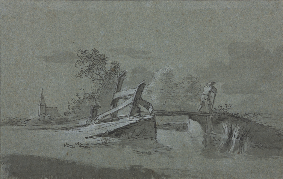 Landschap met houten bruggetje