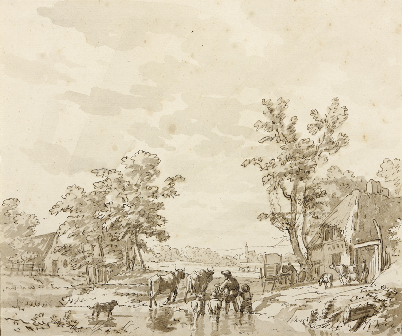 Landschap met opkomende zon