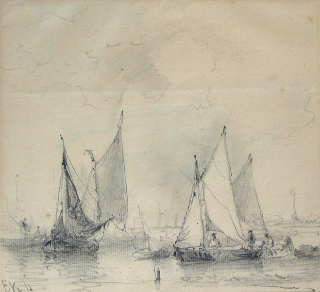 Zeilschepen op een rivier