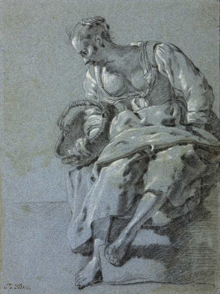 Studie van een zittende vrouw (Kopie naar Adriaen van de Velde)