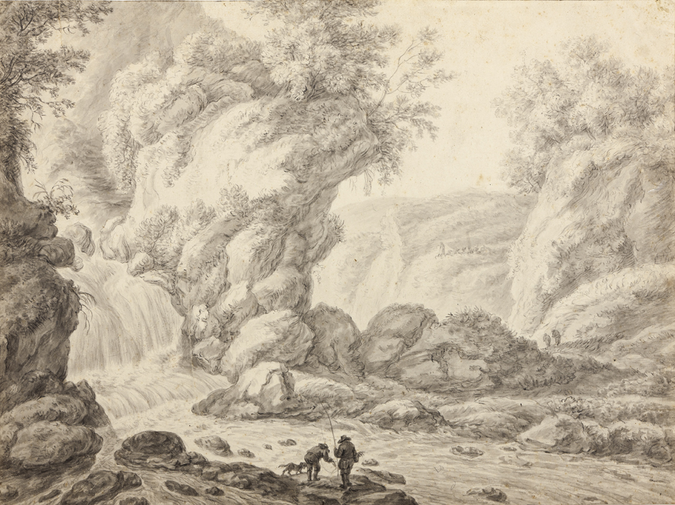 Berglandschap met waterval