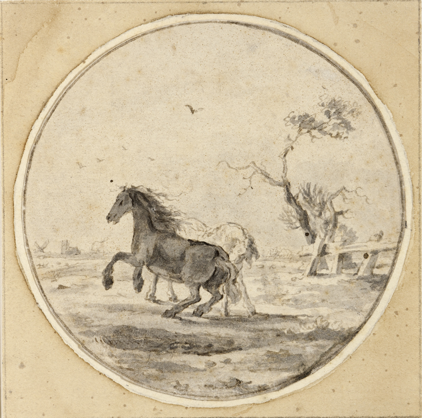 Weidelandschap met twee paarden