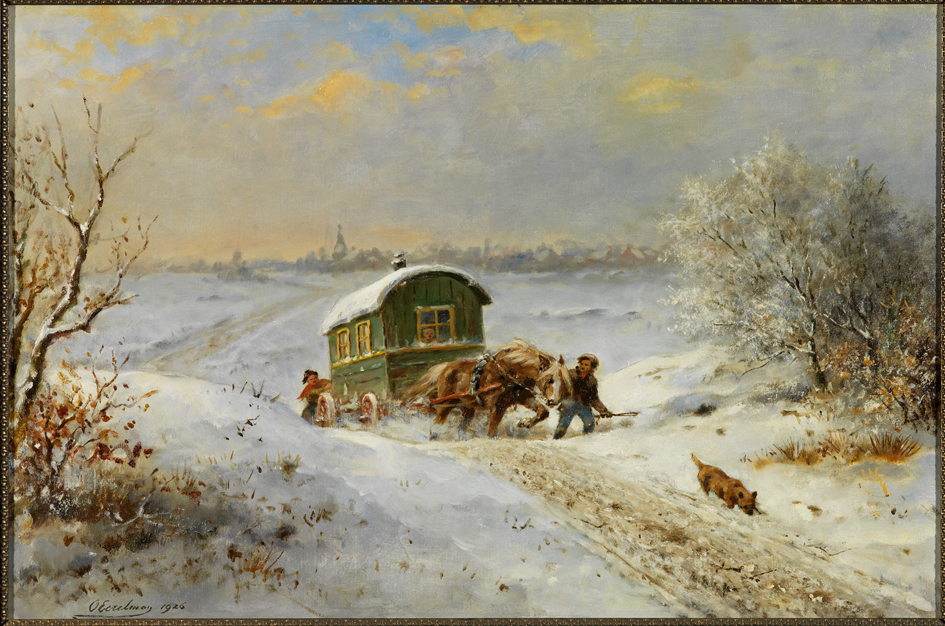 Wintergezicht bij een stad