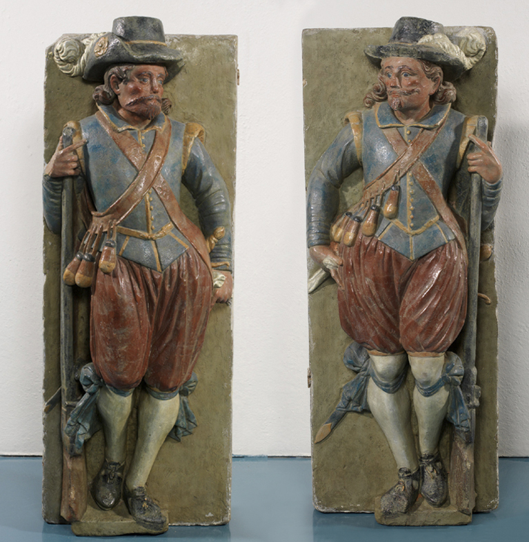 Soldaten in 17e-eeuwse kledij