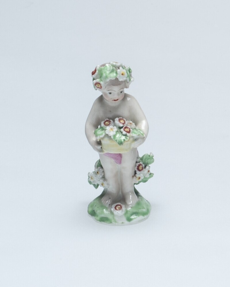 Kind met bloemenmand