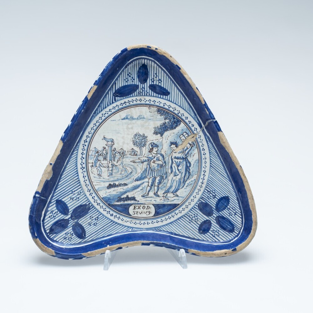 Onderzetter voor kraantjeskan met Bijbelse voorstelling