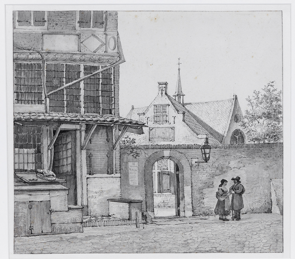 Stadsgezicht: huis met potkast