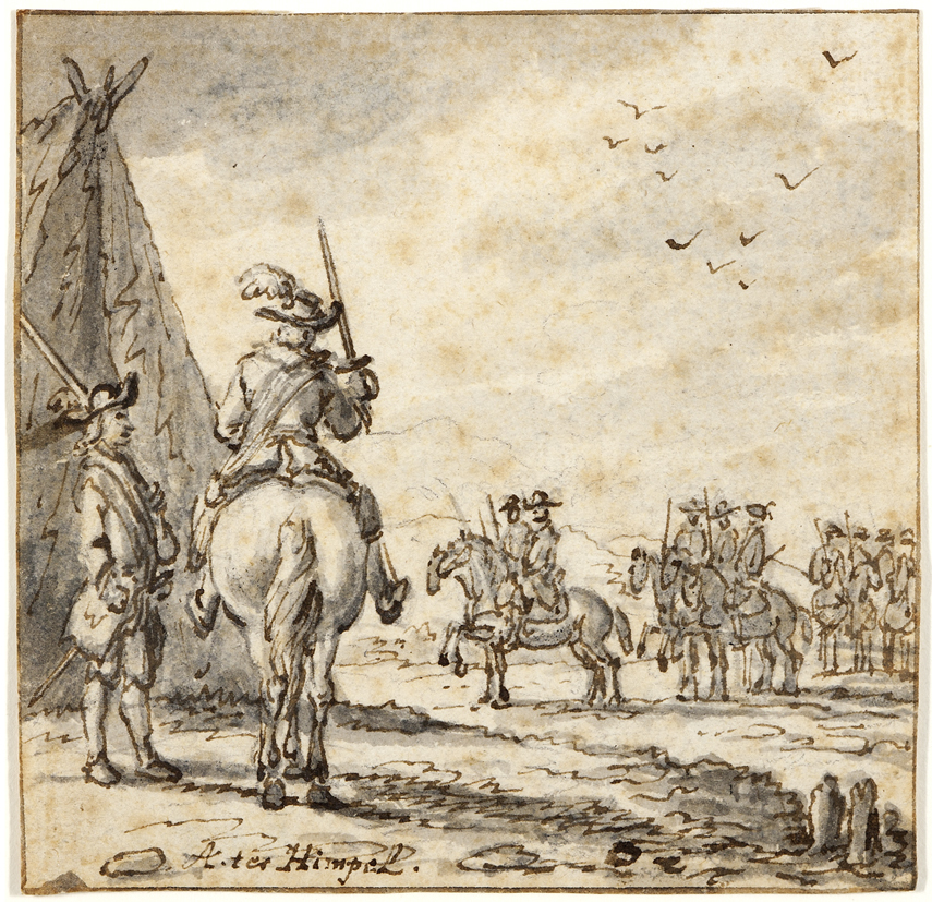 Scène in een legerkamp